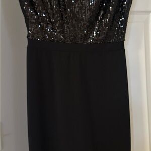 Express Black Sequin Midi Dress